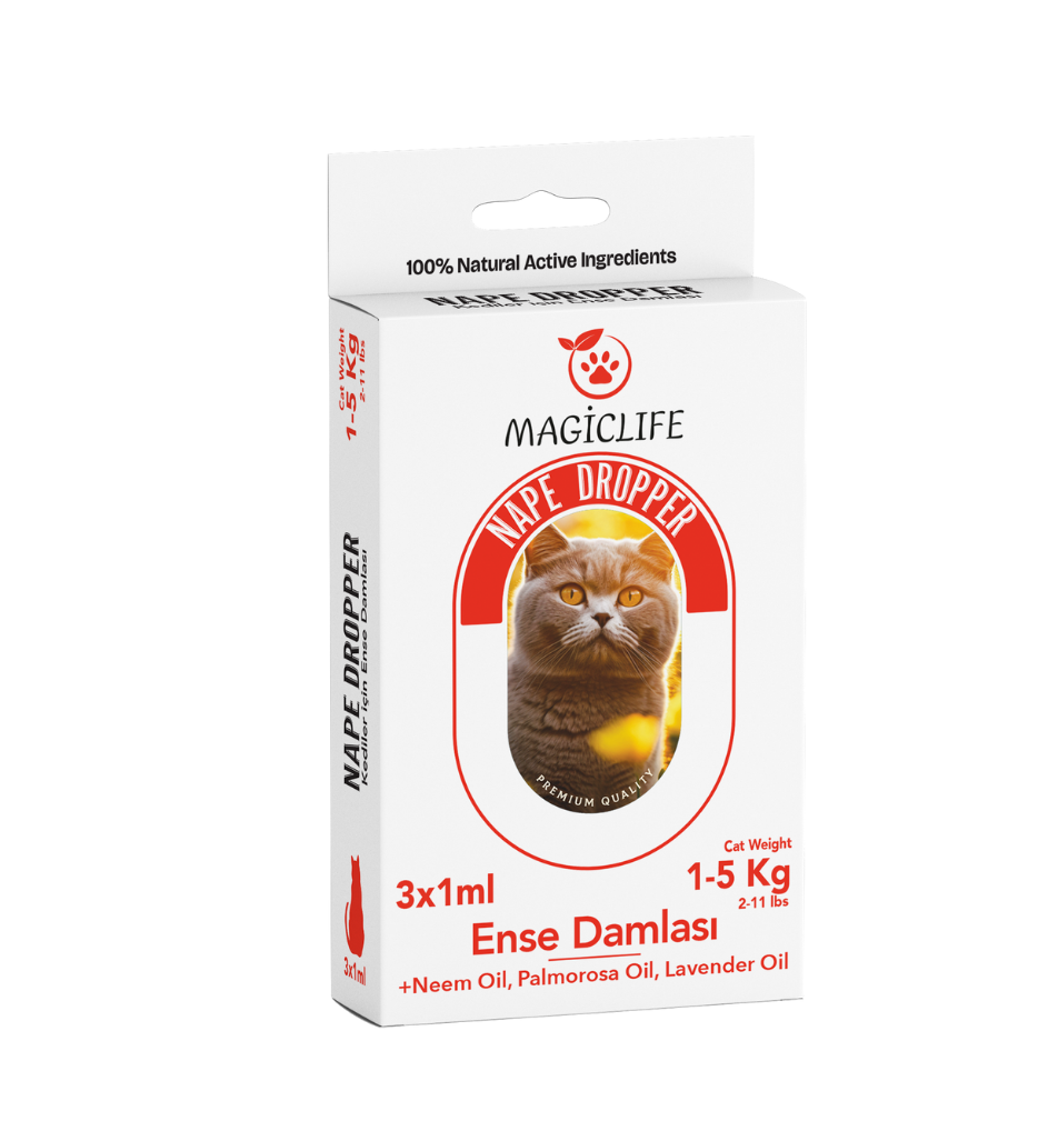 Magiclife Kedi Ense Damla Deri Ve Tüy Bakım Sinek Bit Pire Damla Kene Damla Kedi Dış Parazit 3x1 ml 1-5 Kg
