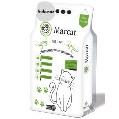 MarCat 20 Lt Ince Tane Kokusuz  Beyaz Bentonit Kedi Kumu